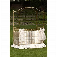 Crib - 'Umbria' Iron Canopy Vintage Baby Crib